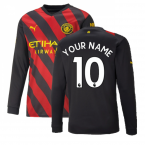 2022-2023 Man City Long Sleeve Away Shirt (Your Name)