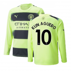 2022-2023 Man City Long Sleeve Third Shirt (Kids) (KUN AGUERO 10)