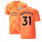 2022-2023 Man City SS Home Goalkeeper Shirt (Neon Citrus) (EDERSON M 31)