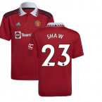 2022-2023 Man Utd Home Shirt (Kids) (SHAW 23)