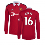 2022-2023 Man Utd Long Sleeve Home Shirt (KEANE 16)