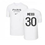 2022-2023 PSG Swoosh Tee (White) (MESSI 30)