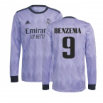 2022-2023 Real Madrid Authentic Long Sleeve Away Shirt (BENZEMA 9)