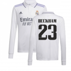 2022-2023 Real Madrid Long Sleeve Home Shirt (BECKHAM 23)