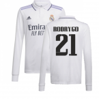 2022-2023 Real Madrid Long Sleeve Home Shirt (RODRYGO 21)