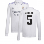 2022-2023 Real Madrid Long Sleeve Home Shirt (ZIDANE 5)