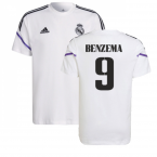 2022-2023 Real Madrid Training Tee (White) (BENZEMA 9)