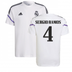 2022-2023 Real Madrid Training Tee (White) (SERGIO RAMOS 4)