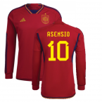 2022-2023 Spain Long Sleeve Home Shirt (ASENSIO 10)