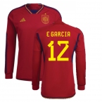 2022-2023 Spain Long Sleeve Home Shirt (E GARCIA 12)