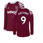 2022-2023 West Ham Long Sleeve Home Shirt (ANTONIO 9)