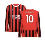 2024-2025 AC Milan Home Long Sleeve Shirt (Your Name)