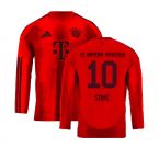 2024-2025 Bayern Munich Long Sleeve Home Shirt (Kids) (Sane 10)