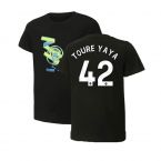 2024-2025 Man City ftblCulture Tee (Black) - Kids (Toure Yaya 42)