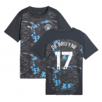 2024-2025 Man City Prematch SS Jersey (Strong Gray) - Kids (De Bruyne 17)