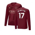 2024-2025 Man City Third Long Sleeve Shirt (De Bruyne 17)