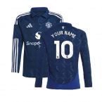 2024-2025 Man Utd Long Sleeve Away Shirt (Kids) (Your Name)