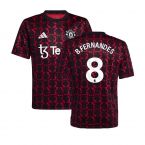 2024-2025 Man Utd Pre-Match Shirt (Black) - Kids (B.Fernandes 8)