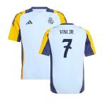 2024-2025 Real Madrid Training Shirt (Glow Blue) - Kids (Vini Jr. 7)