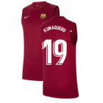 2021-2022 Barcelona Sleeveless Top (Red) (KUN AGUERO 19)
