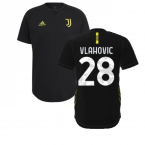 2021-2022 Juventus Travel Tee (Black) (VLAHOVIC 7)
