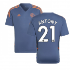 2022-2023 Man Utd Training Shirt (Blue) - Kids (ALEX TELLES 27)