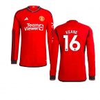 2023-2024 Man Utd Authentic Long Sleeve Home Shirt (Keane 16)