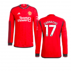 2023-2024 Man Utd Long Sleeve Home Shirt (Garnacho 49)