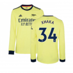Arsenal 2021-2022 Long Sleeve Away Shirt (XHAKA 34)