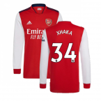 Arsenal 2021-2022 Long Sleeve Home Shirt (XHAKA 34)