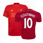Liverpool 2016-17 Home Shirt ((Excellent) L) (Coutinho 10)