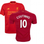 Liverpool 2016-17 Home Shirt ((Very Good) L) (Coutinho 10)