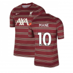 Liverpool 2021-2022 Pre-Match Training Shirt (Red) - Kids (MANE 10)