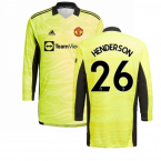 Man Utd 2021-2022 Home Goalkeeper Shirt (Yellow) (HENDERSON 26)
