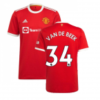 Man Utd 2021-2022 Home Shirt (VAN DE BEEK 34)