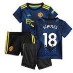 Man Utd 2021-2022 Third Baby Kit (Blue) (SCHOLES 18)