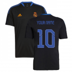 Real Madrid 2021-2022 Training Shirt (Black) (Your Name)