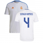 Real Madrid 2021-2022 Training Tee (White) (SERGIO RAMOS 4)