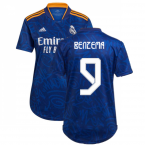 Real Madrid 2021-2022 Womens Away Shirt (BENZEMA 9)