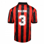 Score Draw AC Milan 1994 Retro Football Shirt (MALDINI 3)