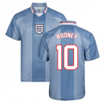 Score Draw England 1996 Away Euro Championship Retro Football Shirt (ROONEY 10)
