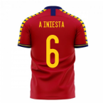 Spain 2023-2024 Home Concept Football Kit (Libero) (A INIESTA 6)