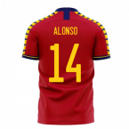Spain 2023-2024 Home Concept Football Kit (Libero) (ALONSO 14)