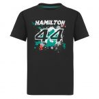 2022 Mercedes Lewis Hamilton #44 T-Shirt (Black) - Kids