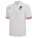 RWC 2023 Rugby World Cup Cotton Piquet Polo Shirt (White)