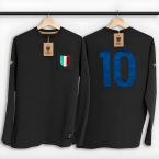 Italy Gli Azzurri Black Number 10 Retro Shirt