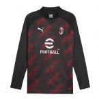 2023-2024 AC Milan Prematch LS Sweat Top (Black)