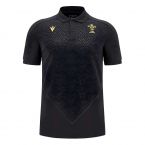 2024-2025 Wales Rugby WRU Travel Poly Polo Shirt (Black)