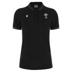 2024-2025 Wales Rugby Travel Polo Shirt (Black) - Womens