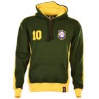 Brazil Number 10 Green Retro Hoodie